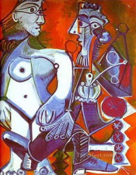 女性のヌードと喫煙者 1968 年キュビズム パブロ・ピカソ Oil Paintings